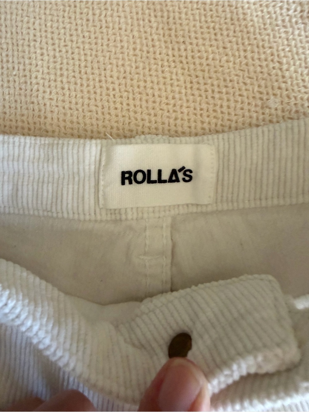 Rolla’s Womans White Rolled-Hem Corduroy Denim Shorts - Picture 5 of 6